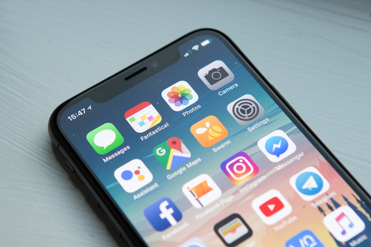 Person using an iPhone
